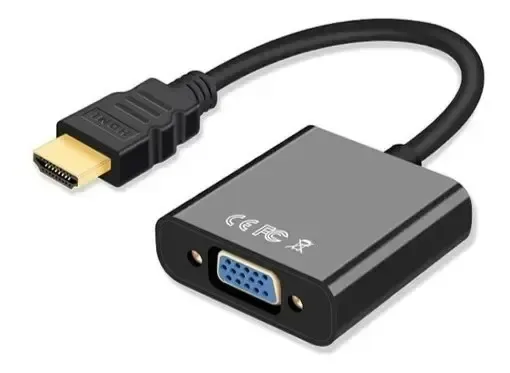 Adaptador Full Hd 1080p Hdmi Vga com saída de áudio, conector universal para monitores e projetores