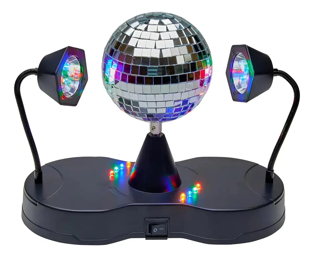 Bola de discoteca LED giratória para festas e celebrações multicolorida