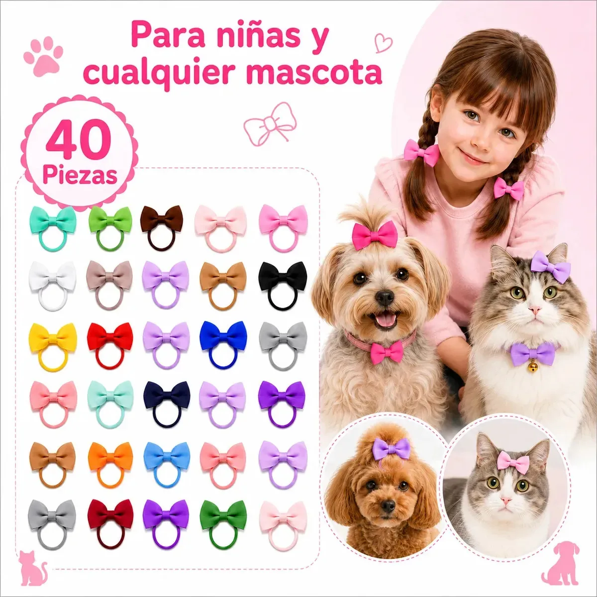 Laços de cabelo elásticos NUSEEK de 40 cores, elásticos, acessórios acetinados para mulheres e crianças com boa elasticidade, fáceis de colocar e manter o penteado firme, elegante e versátil