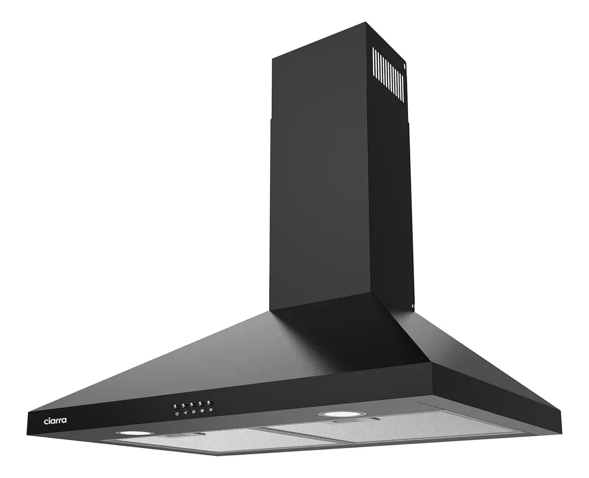Capuz de escape preto com luz LED e 3 velocidades preto