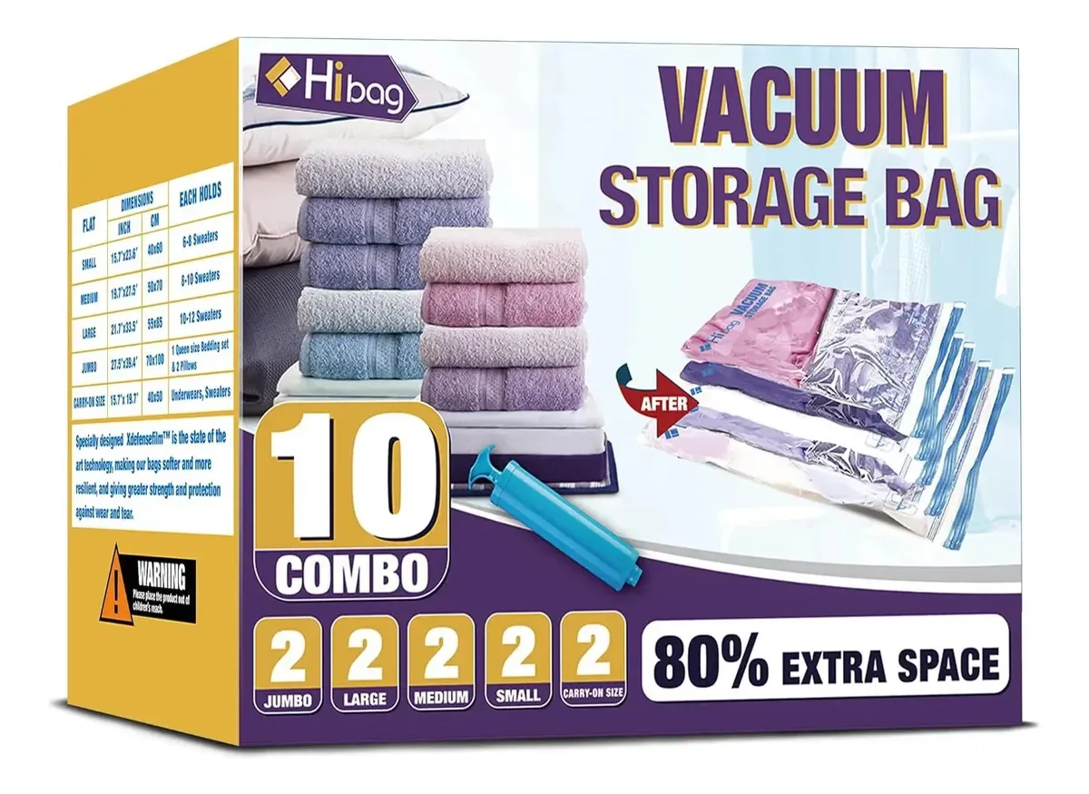 Sacos Hibag Space Saver, sacos de armazenamento Al Vac