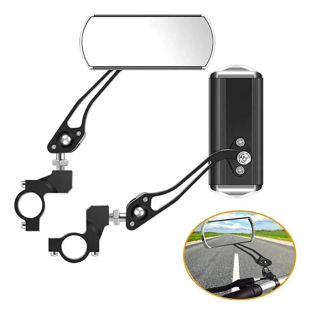 Espelho retrovisor para guidão, pacote com 2, espelhos de bicicleta