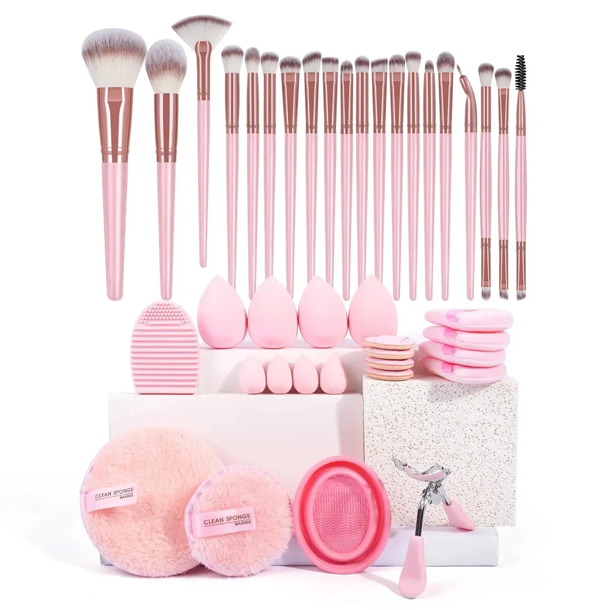 Kit De 20 Pincel Maquiagem Com Acessórios Esponja De Maquiagem Estilo 2 Pinceis Maquiagem Profissional Pincel Maquiagem Maange Sombra Pincel Corretivo Olhos Pincel De Sombra Pincel De Blush