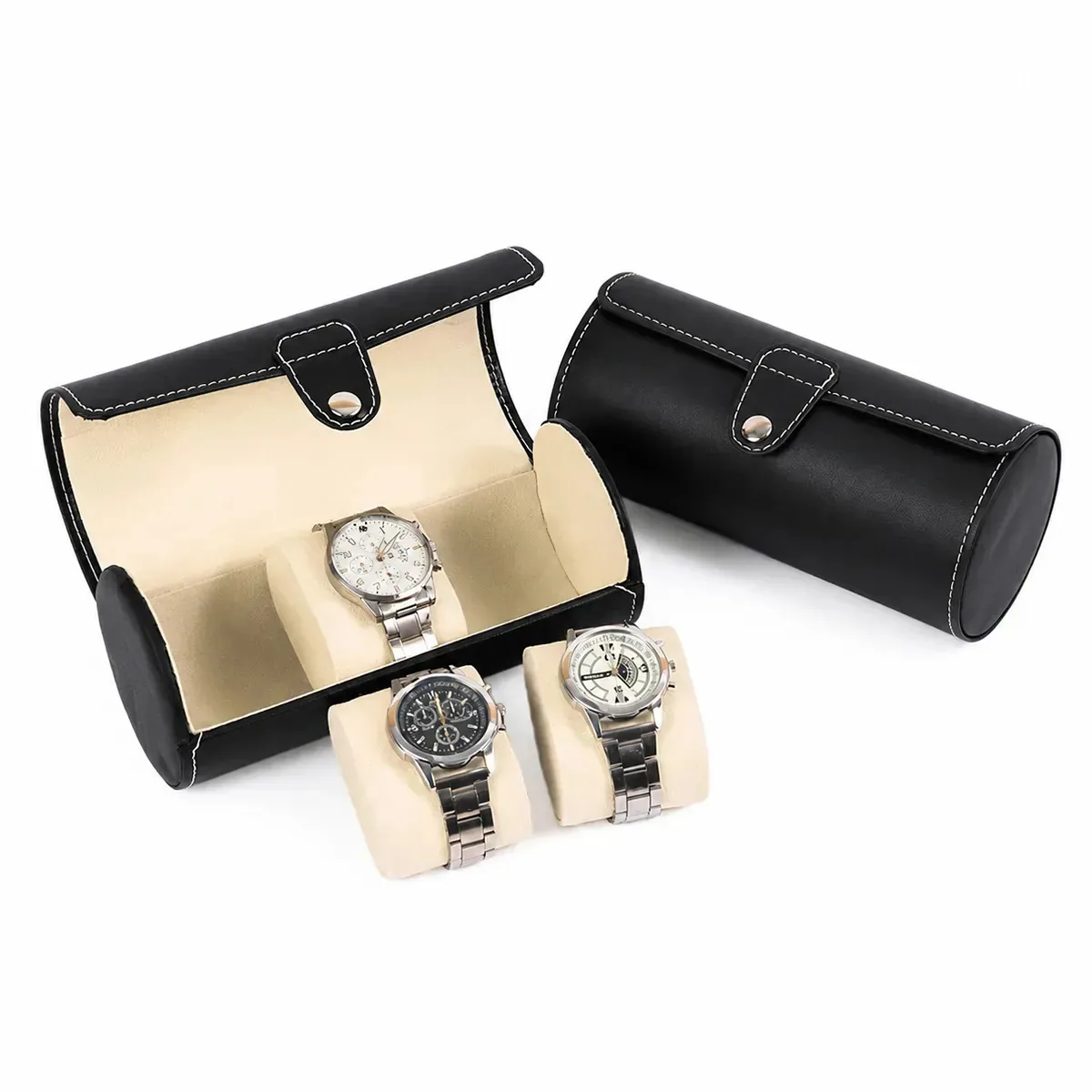 Estojo portátil Watch Box para relógios - preto