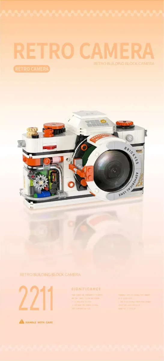 Brinquedos de construção didáticos Bloques Camara Ciber Juguetes Ninos Laranja