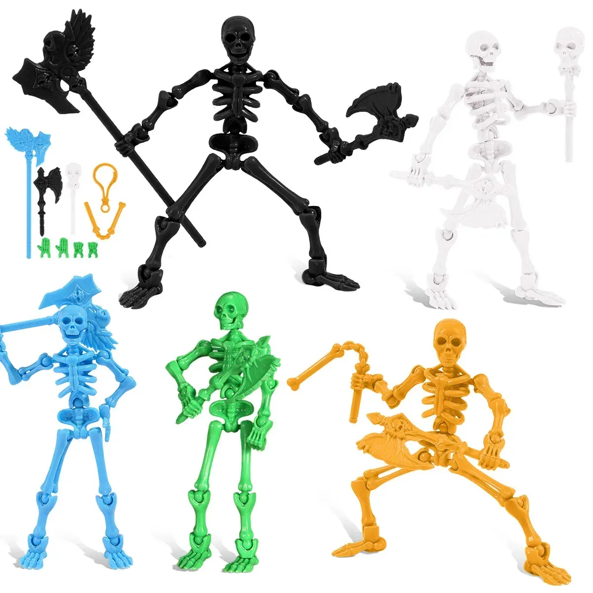Figuras Accion Articuladas Calavera, 5 peças