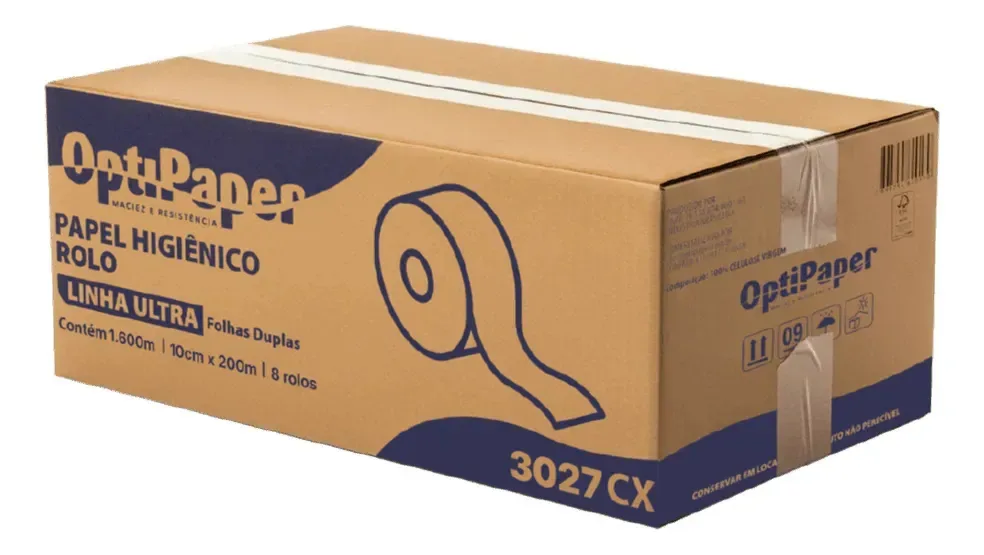 Papel Higiênico Folha Dupla Caixa 8 Rolos De 200 Metros
