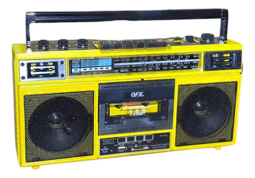 Gravador de rádio digital amarelo QFX J-220BT