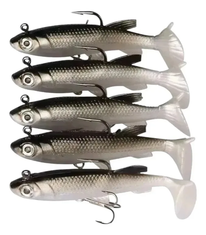 5 iscas de pesca para pneus de pesca realistas Under Grey