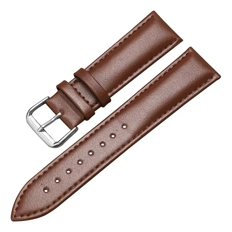 Pulseira de couro feminina marrom 16mm