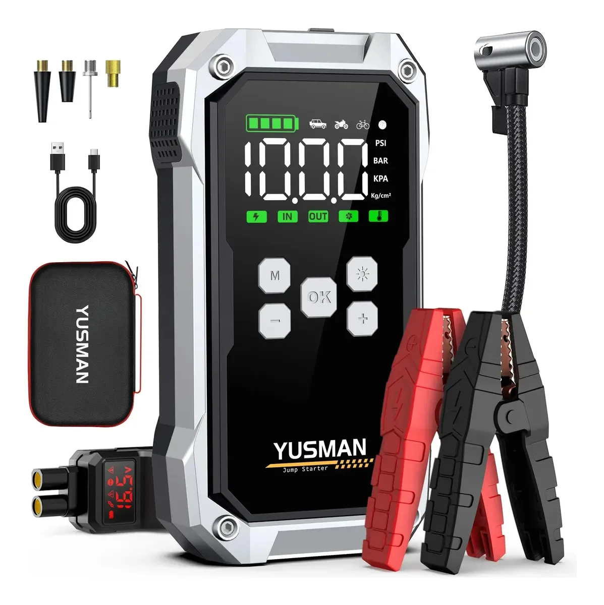 Bateria e compressor 4 em 1