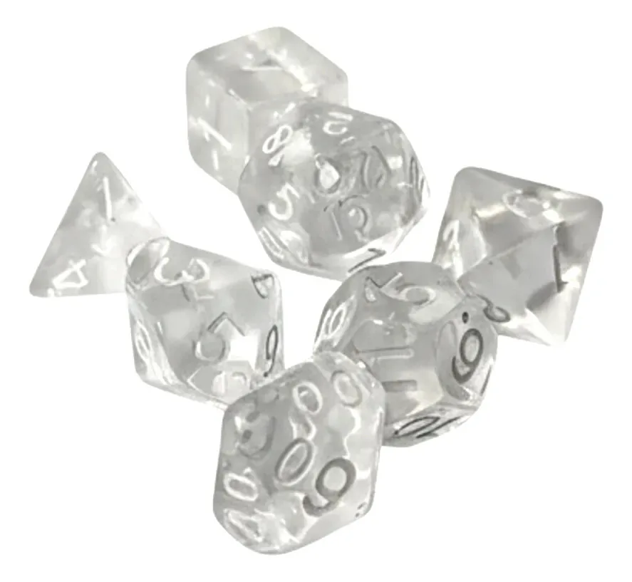 Conjunto de Dados para RPG Translúcido Transparente