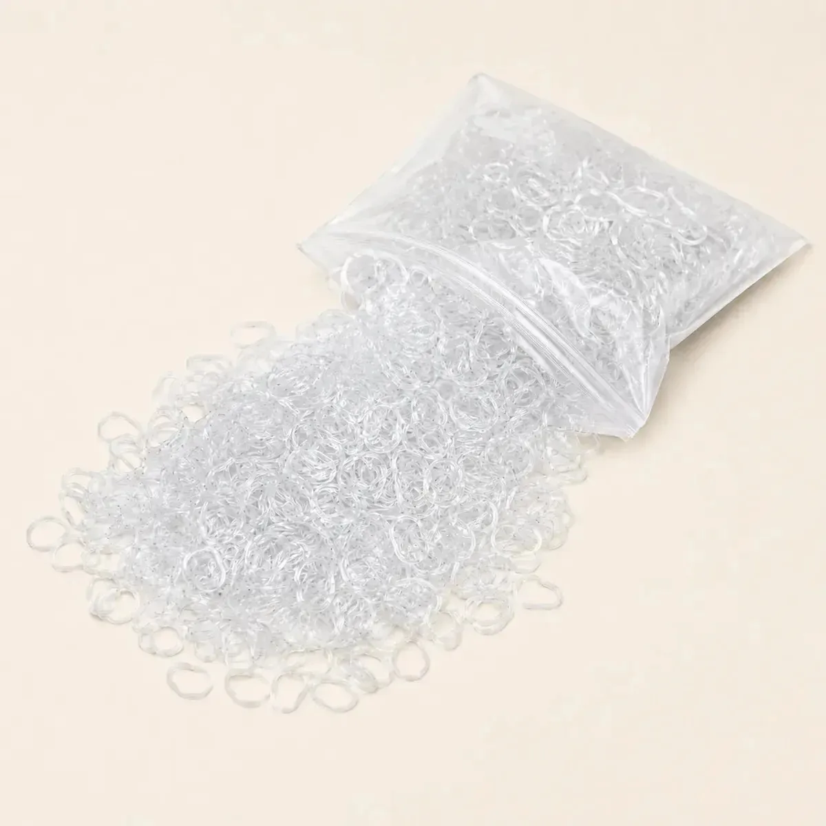 Kit 500 Elásticos De Cabelo Transparentes Pequenos