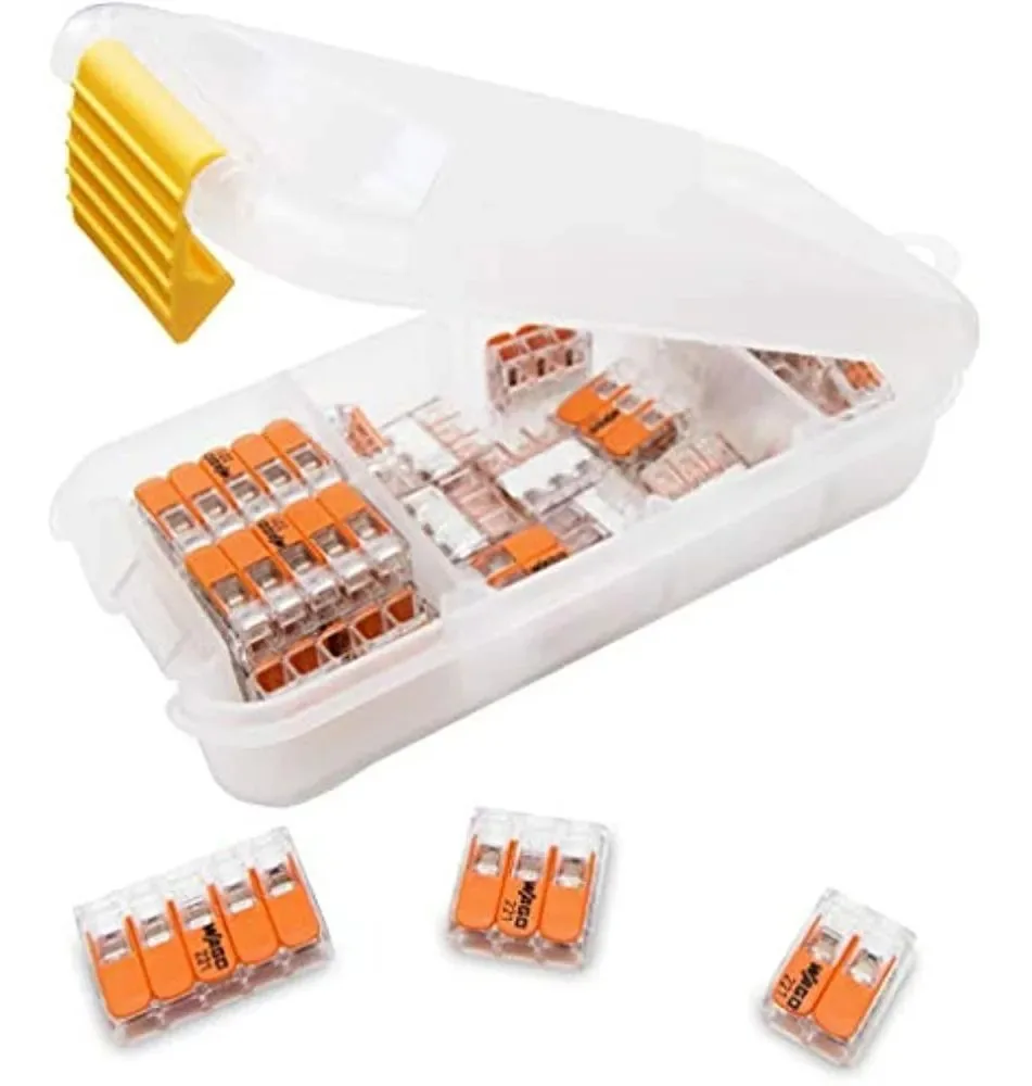 Porcas de alavanca Wago 221, conectores de 28 fios, pacote de bolso