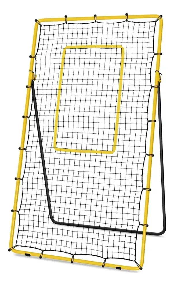 Treino de voleibol com rebote vermelho, amarelo e amarelo