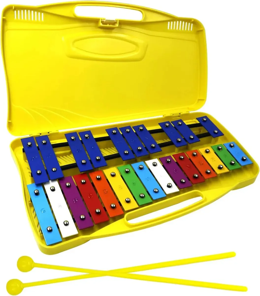 Xilofone musical profissional de alumínio de 25 notas para amarelo Ni