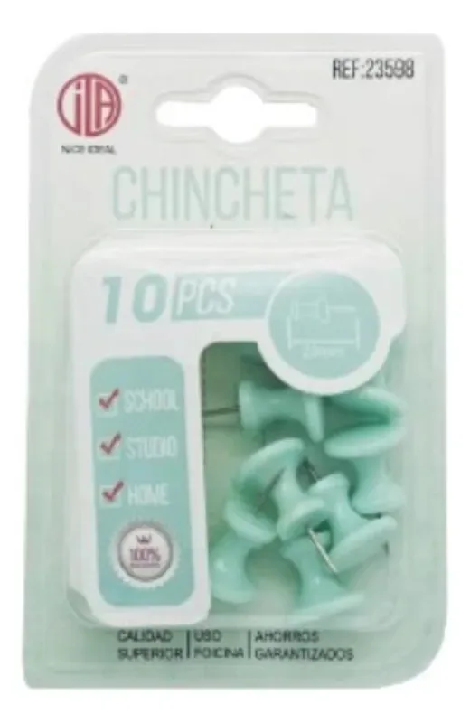 Tachinhas de 10 cores, alfinetes, espetos, turquesa, percevejos de escritório