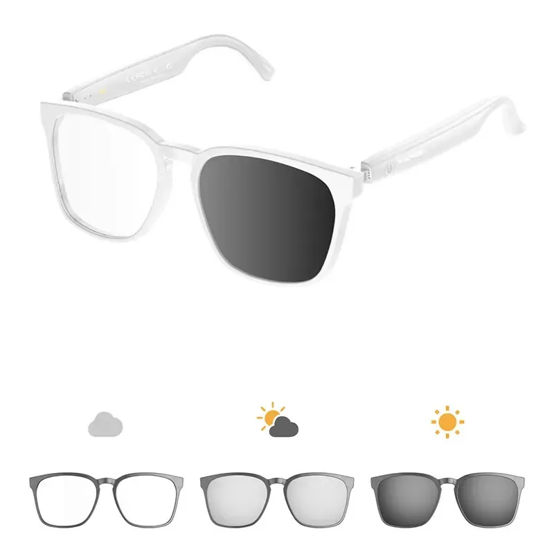 Óculos fotocrômicos Vanir Smart, óculos de sol Bluetooth com áudio de ouvido aberto, óculos bloqueadores de luz azul, proteção UV, óculos inteligentes Ai Sports ultraleves para homens e mulheres