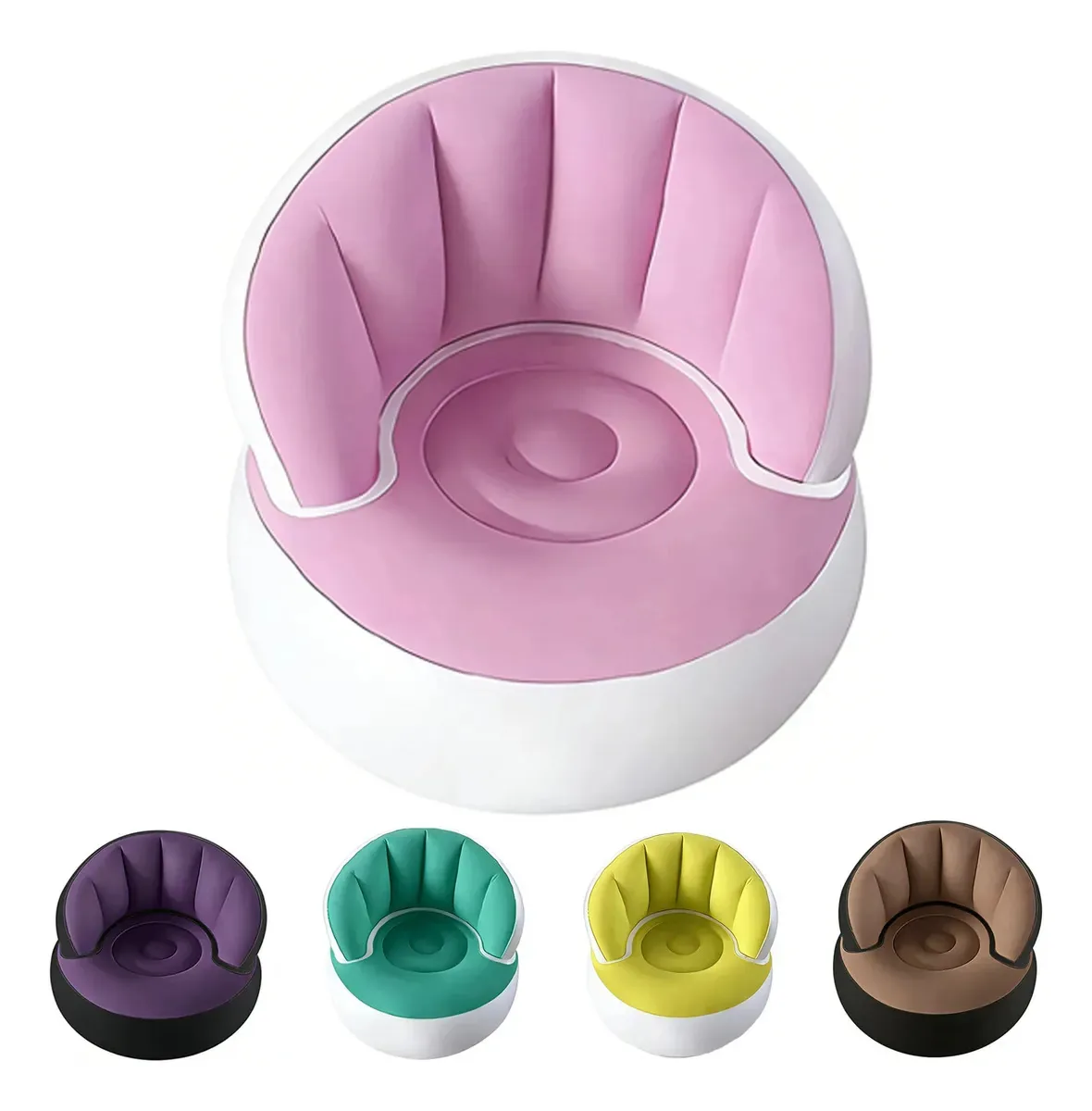Cadeira de sofá inflável Puff confortável com encosto rosa