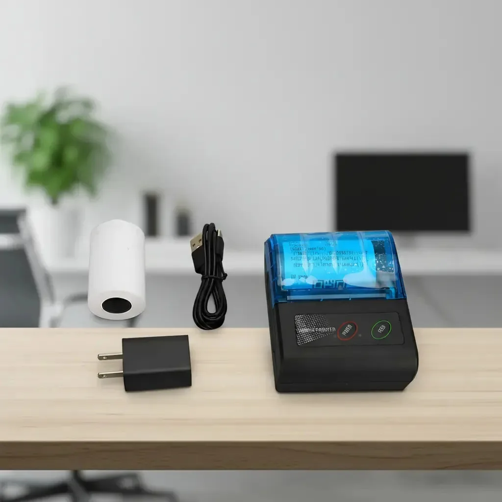 Impressora térmica portátil Bluetooth Ticket de 58 mm Mini Usb preta
