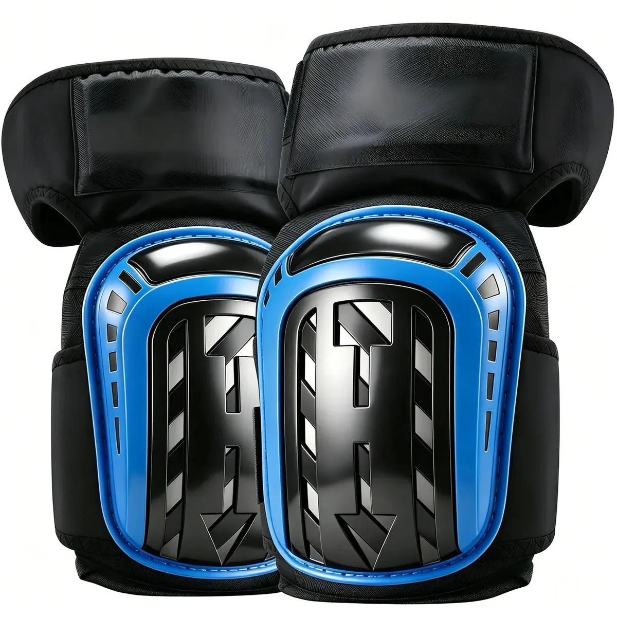 Joelheiras ergonômicas de uso difícil Joygod, joelheiras para trabalho, boa joelheira para pés, joelheira ajustável, suporte de joelho pesado para construção e trabalho, cor azul