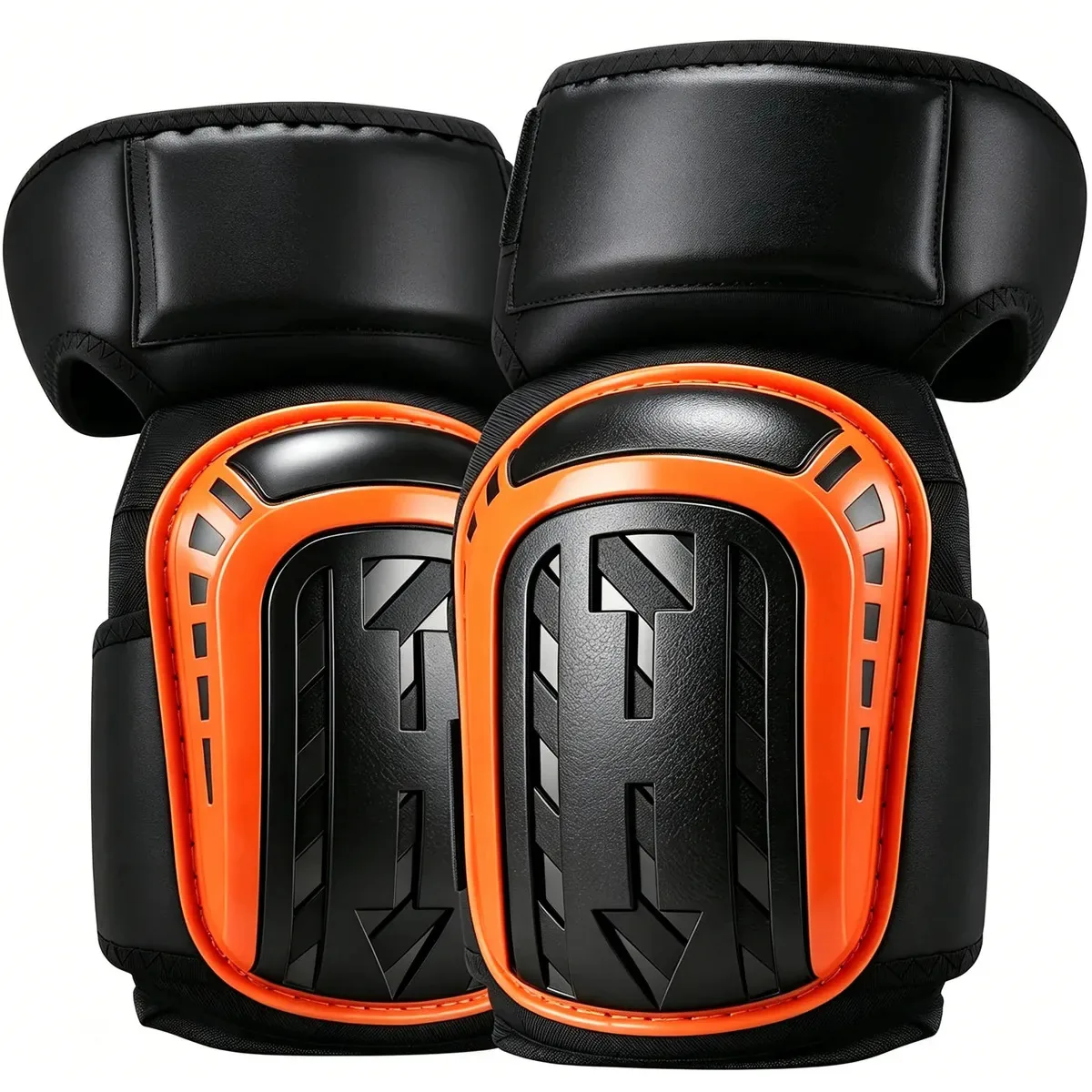 Joelheiras ergonômicas Joygod, joelheiras para trabalho, joelheiras para trabalho, boa joelheira para pés, joelheira ajustável, suporte de joelho pesado para construção, trabalho, laranja