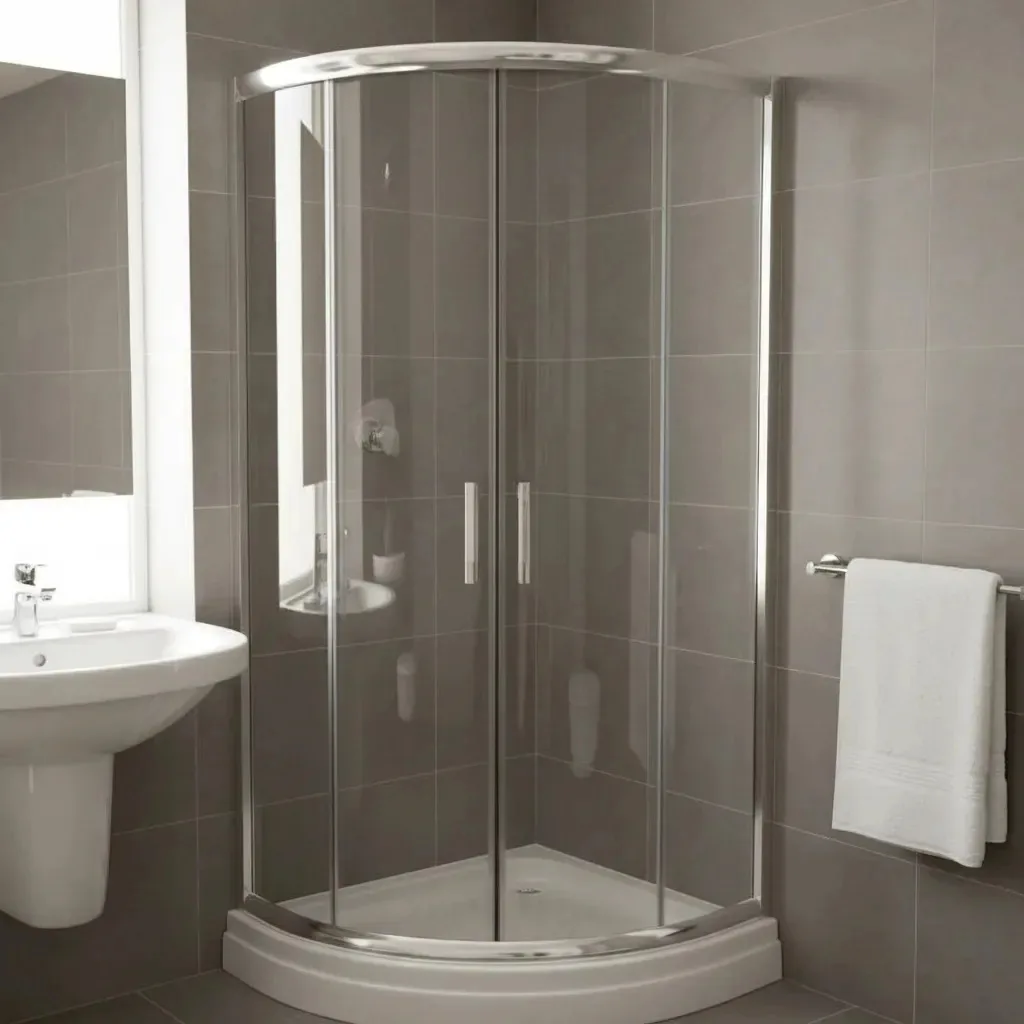 Cabine de duche 90 x 90 Receptáculo curvo de acrílico incolor Bl