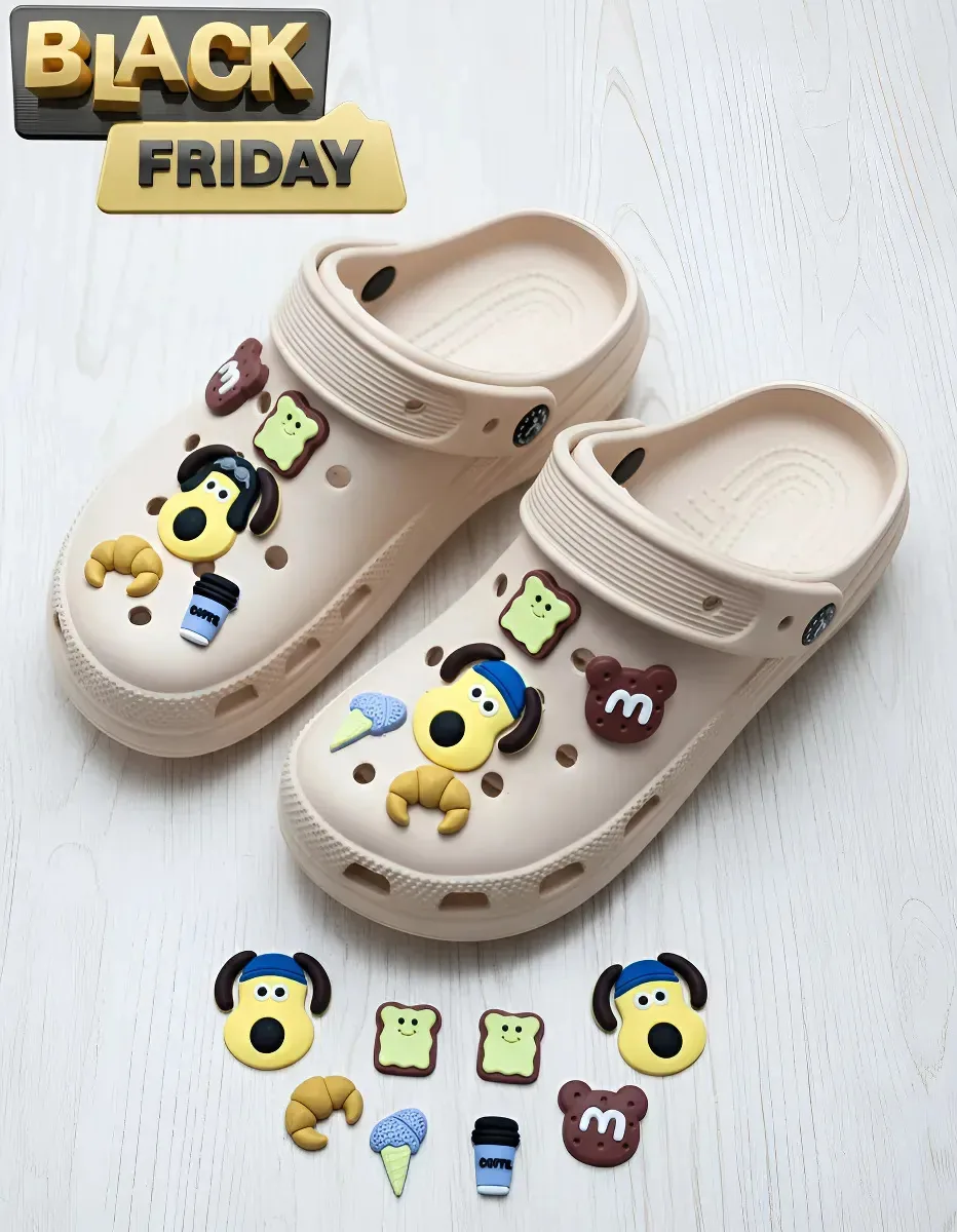 Kit Bottons Pins Pingentes P/ Babuches Clog Personagens Timmy Time Shaun The Sheep