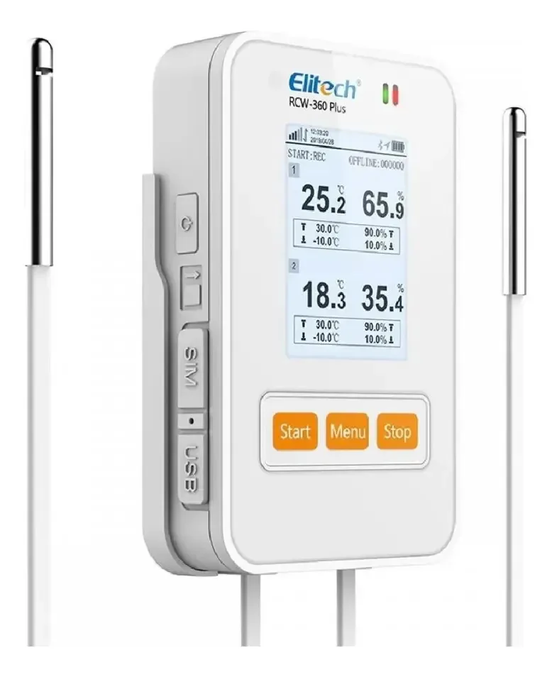 Datalogger Wifi Temperatura Umidade 2 Sensores Externos 5mt