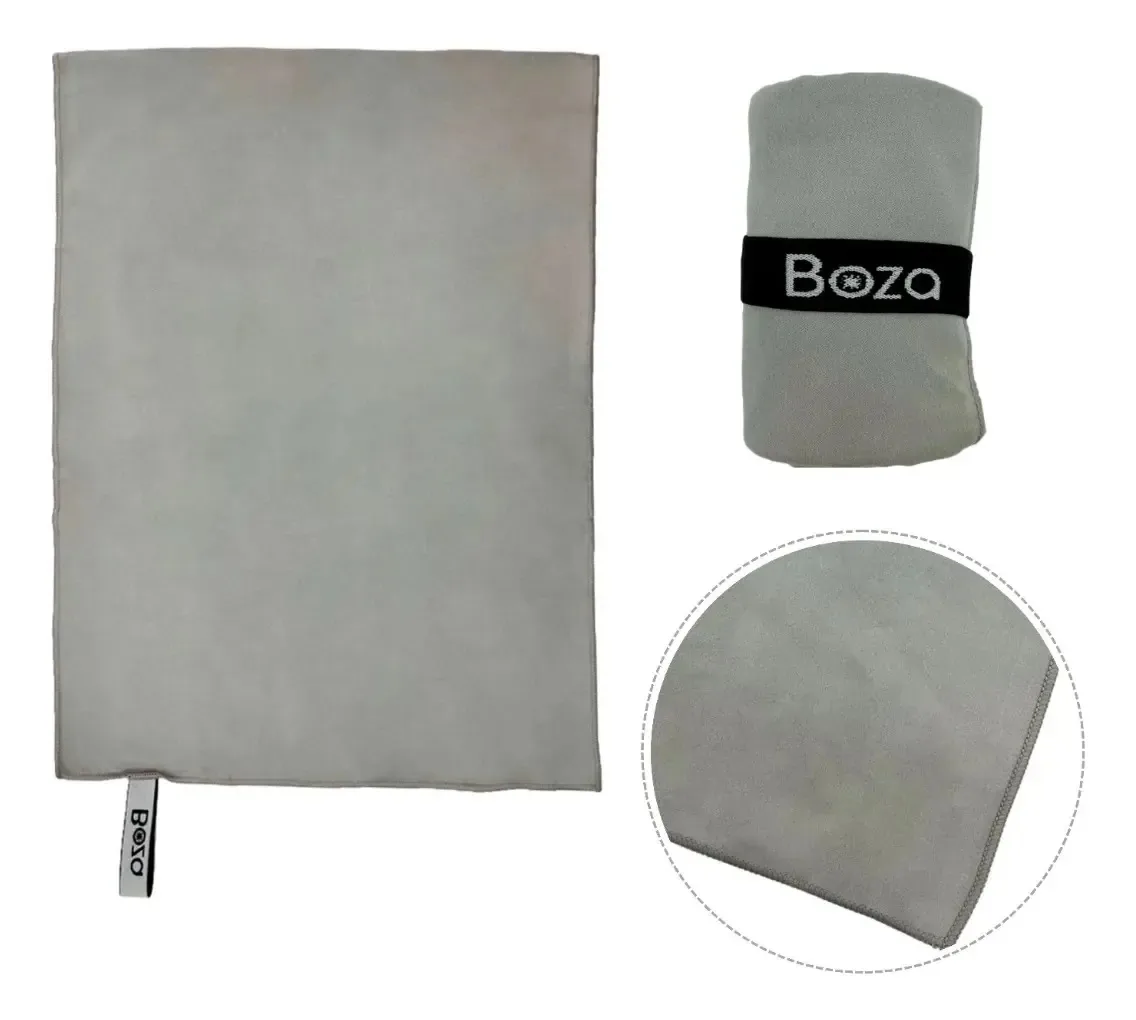 Toalha de praia grande de microfibra de microfibra para ginástica, 130 x 80 cm, cor cinza