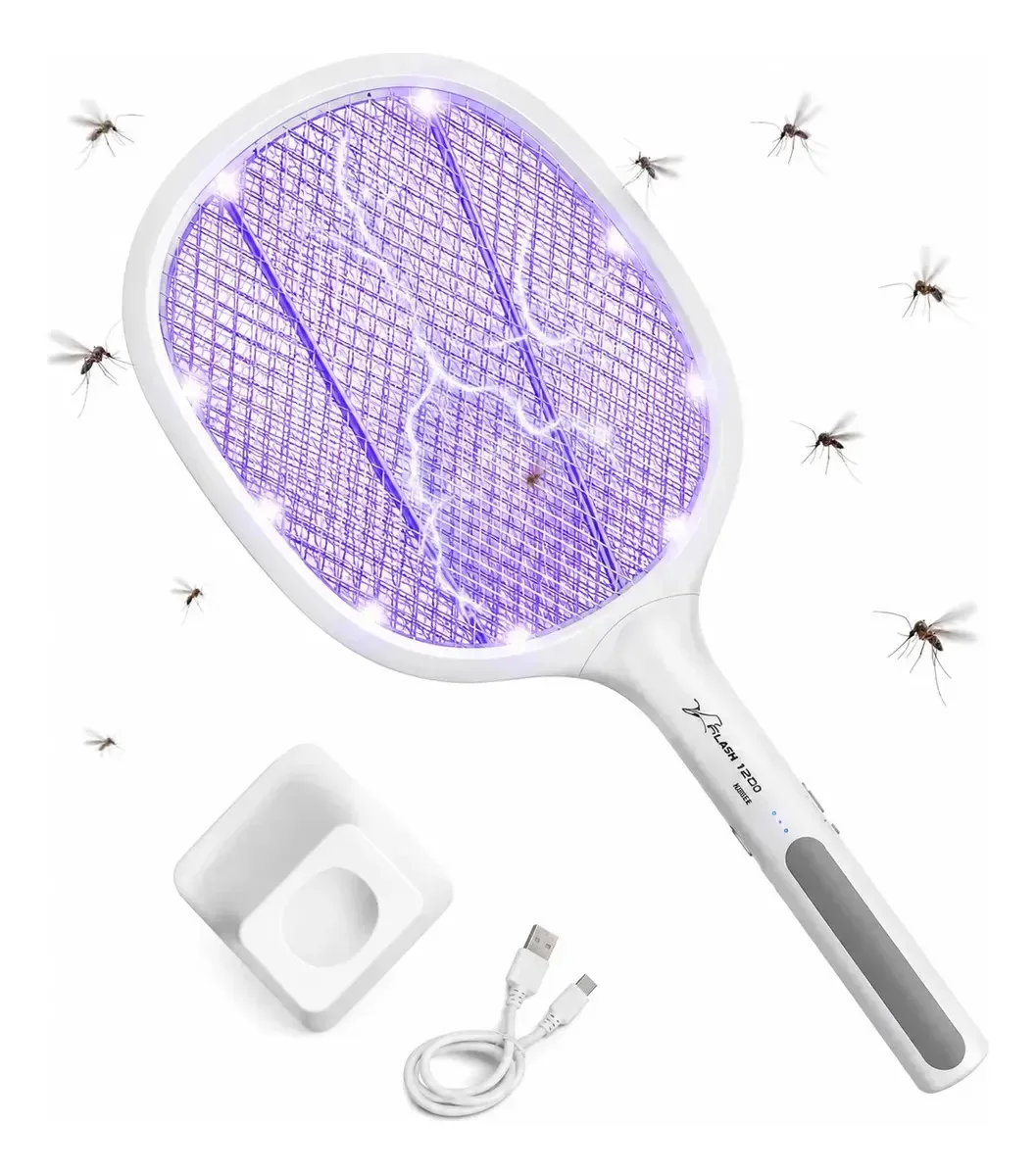 Raquete elétrica mata mosquitos, moscas, insetos e mariposas