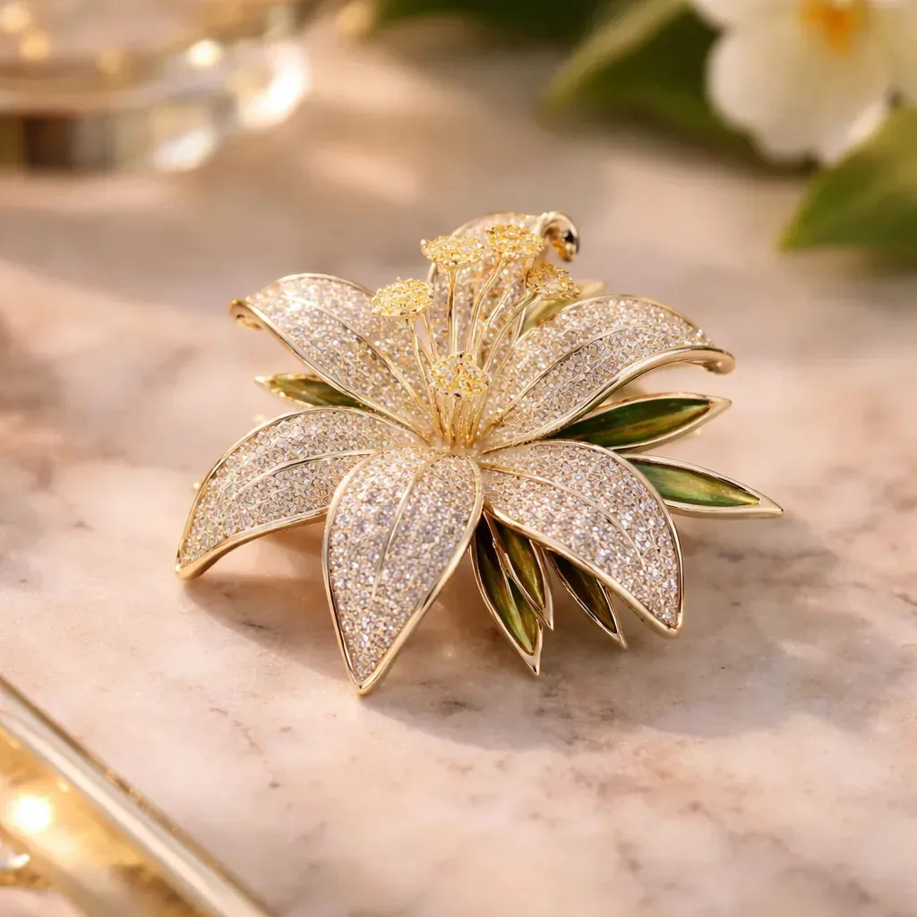 Broche Flor Lírio Para Roupas Acessório Elegante