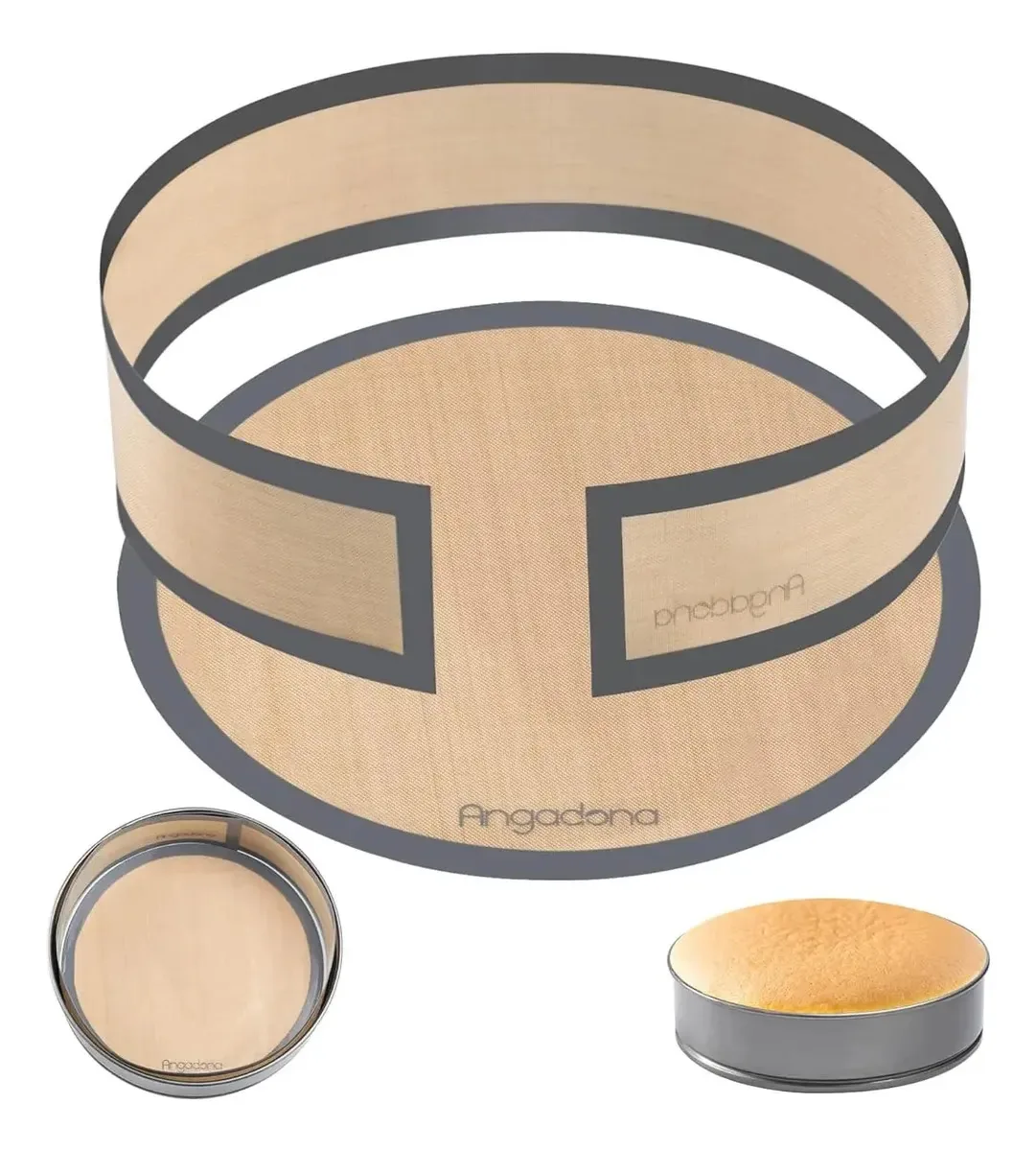 Tapete de cozimento de silicone antiaderente cinza