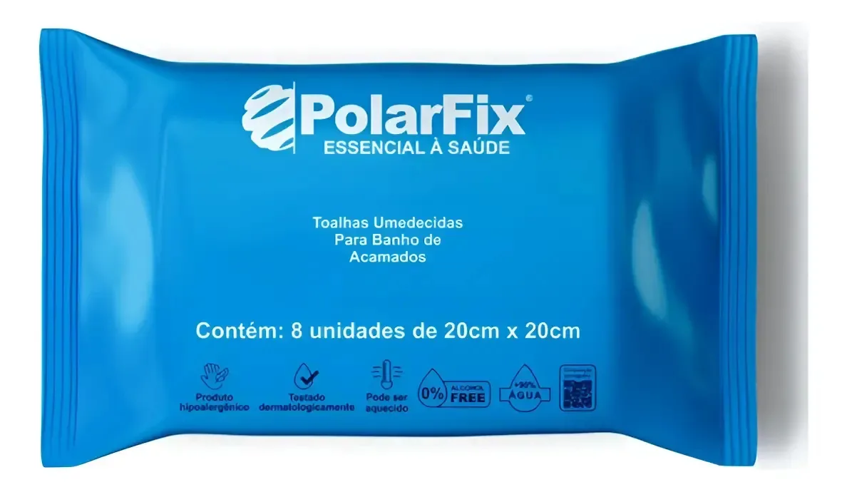 Pacote Toalhas Umedecidas Banho Acamados 20cm X 20cm C/8