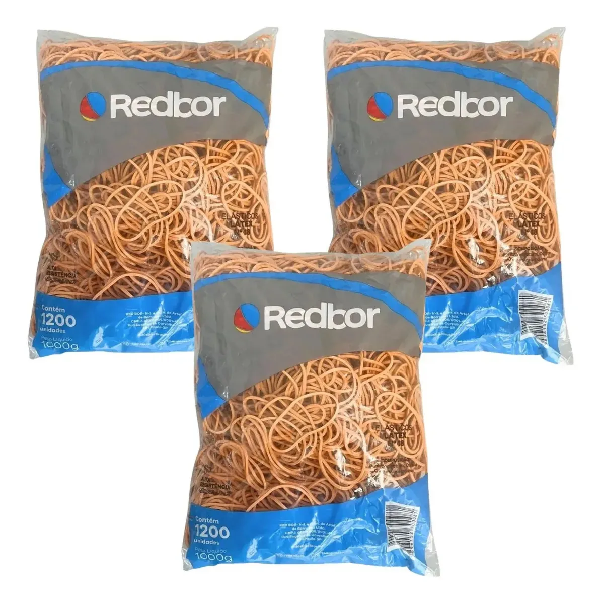 3kg Elástico Látex Borracha Redbor P/ Dinheiro N°18 3600un Laranja