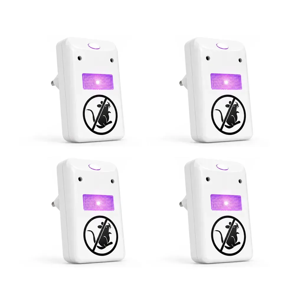 Pacote: repelente ultrassônico X4 Teck para camundongos, insetos, mosquitos e baratas, plugável, proteção de baixo consumo, seguro 24 horas por dia, 7 dias por semana, sem produtos químicos para...