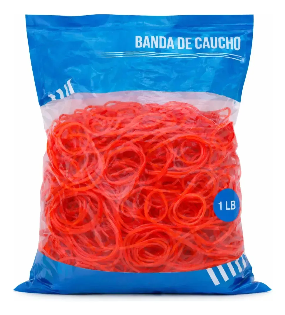 Pacote de borracha de silicone vermelha, faixas elásticas fortes de 1 kg