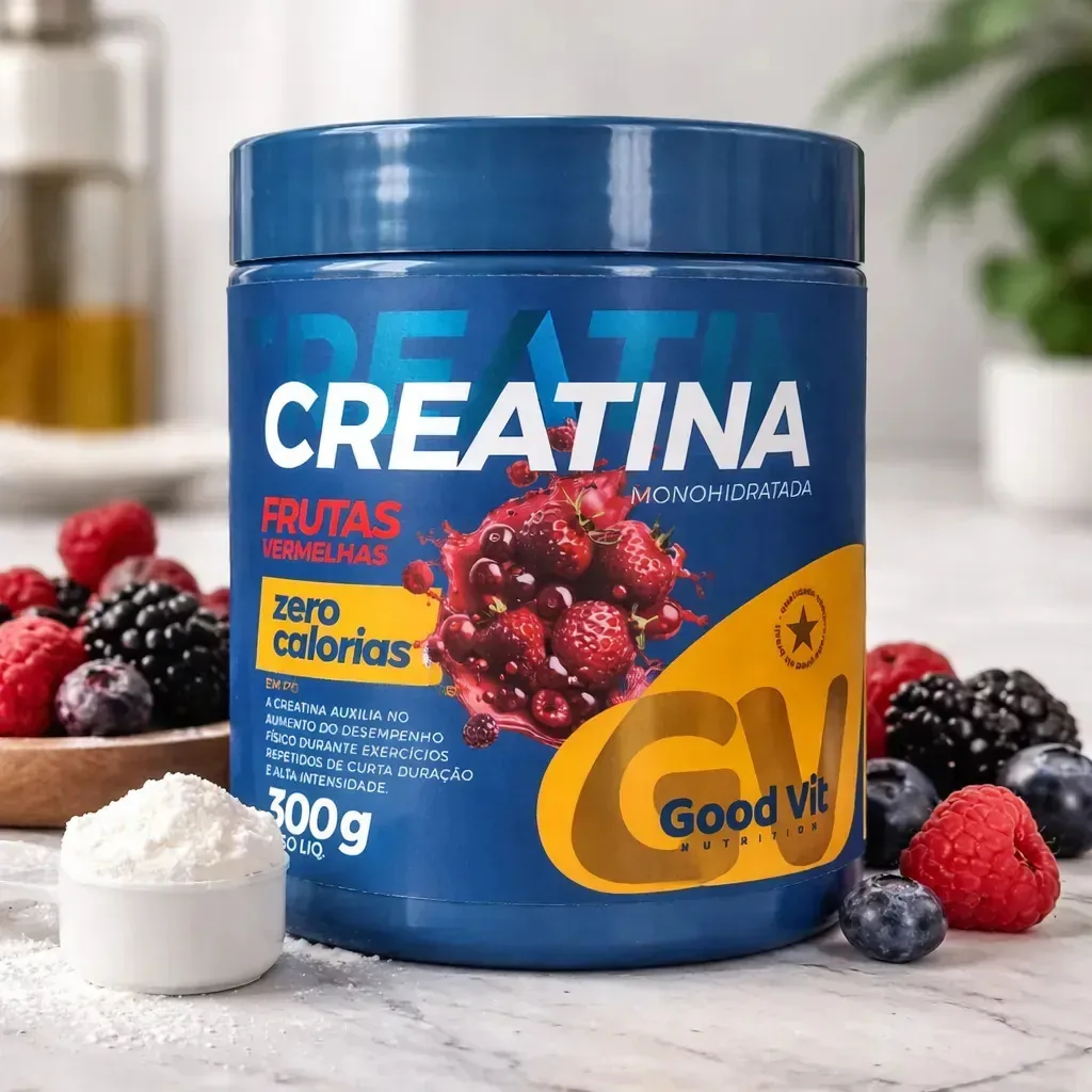 Creatina 300g -good Vit Zero Calorias Sabor Frutas Vermelhas Frutas Vermelhas