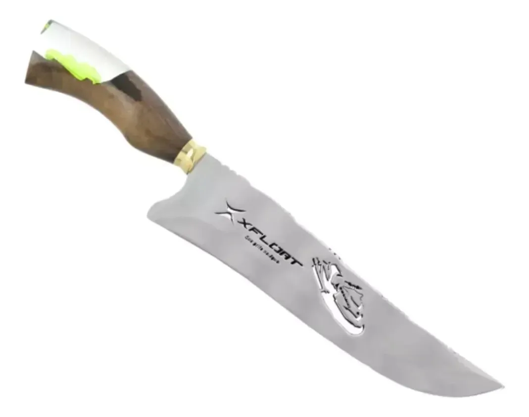 Faca Em Aço Inox Cirúrgico Xfloat - Cabo Resina Jet Ski Amarelo