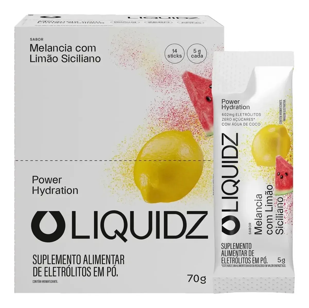 Eletrólito Em Pó Liquidz Zero Açúcar Melancia C/ Limão Sic