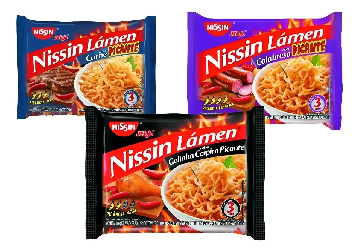 Macarrão Instantâneo Nissin 10 X 85g Hot Calabresa E Mex