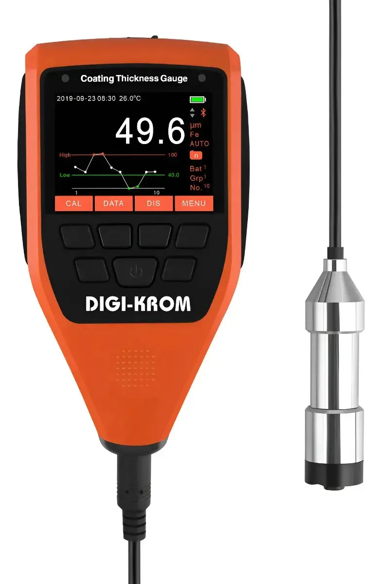 Medidor De Espessura Camada 0-3000 Fe/nfe Digi-krom Dk777e Laranja E Preto