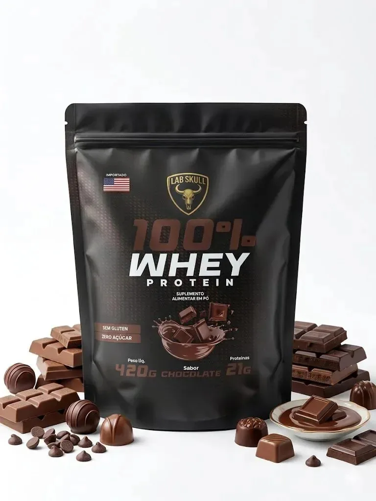 Whey Labskull 420g Zero Açúcar E Gluten Chocolate