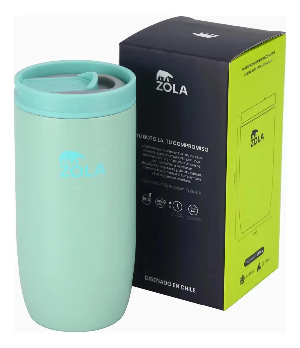 Caneca térmica hermética 425ml Frio Calor Zola Turquesa