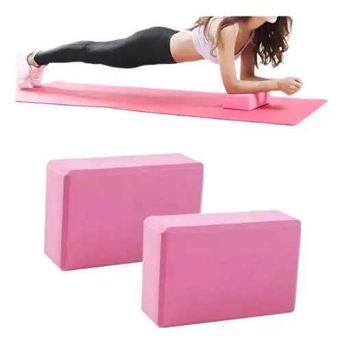 Pacote X2 Yoga Bricks Cube Eva Pilates Fitness