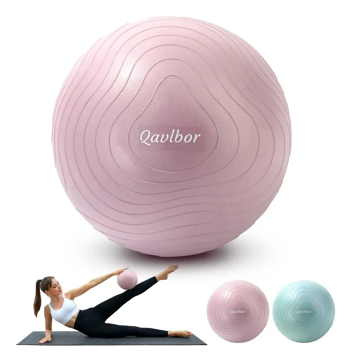 Bola de Pilates Qavlbor de 9 polegadas, bola pequena de Pilates