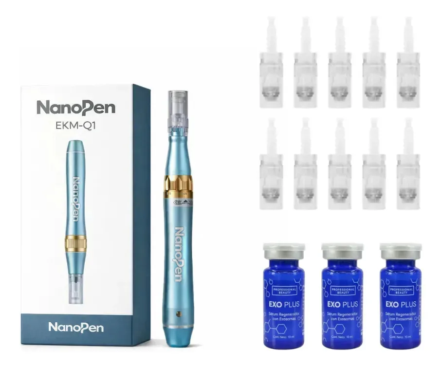 Dermapen Nanopen Q1 + 10 Nano Neulles + 3 Exossomes Serum