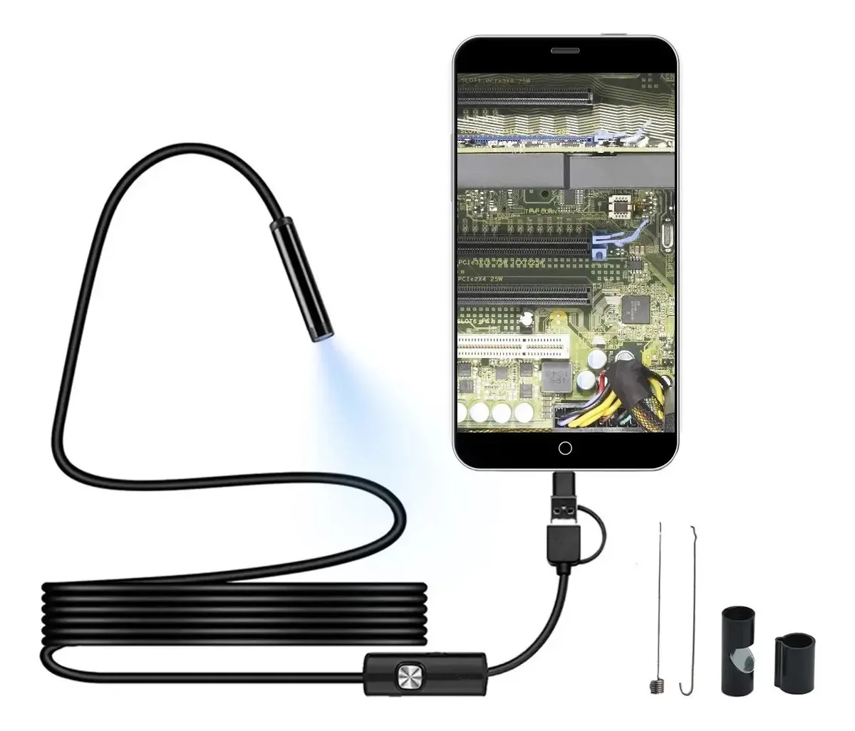 Câmera de endoscópio industrial impermeável Ip67 à prova d'água com LED