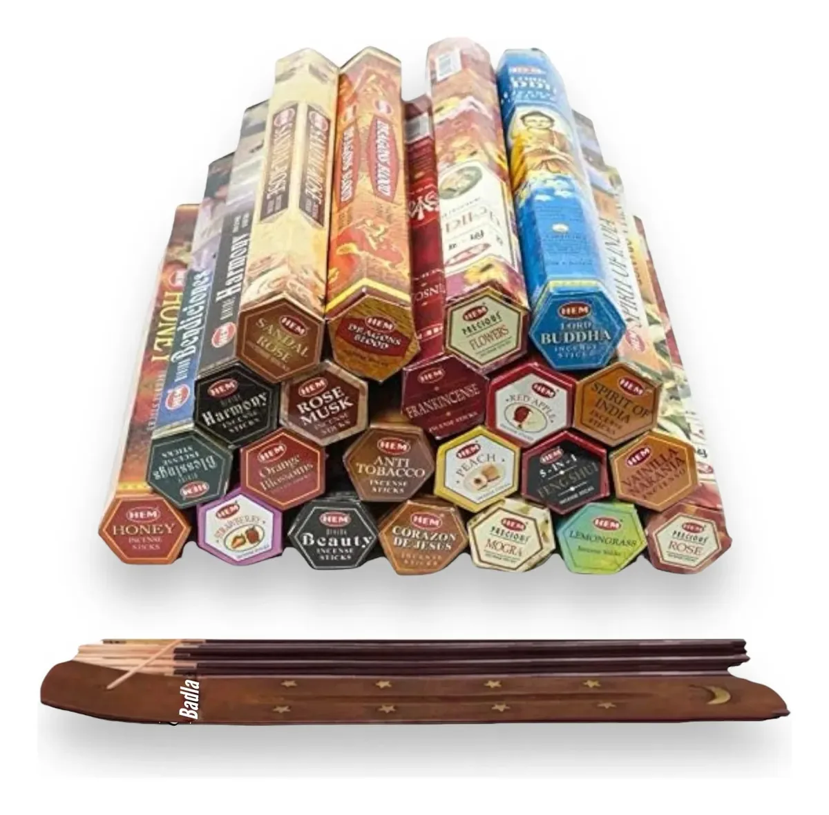 Aromas populares hexagonais de incenso por atacado com porta-incenso 30 hexágonos