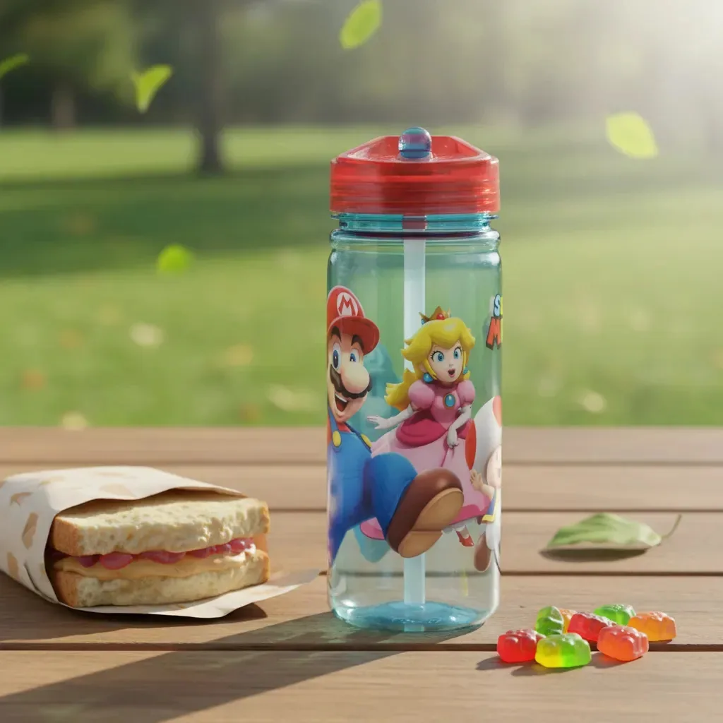 Garrafa de licenças Garrafa Super Mario Sonic Pokémon Super Mario de 580 ml